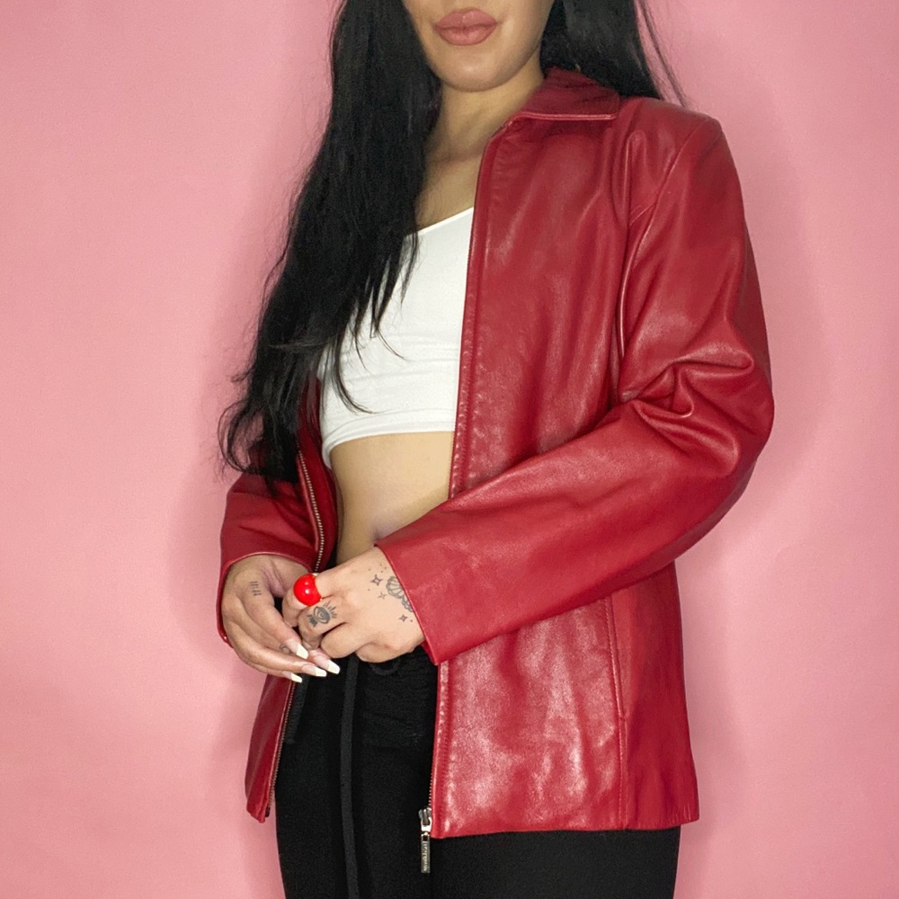 🚫SOLD🚫 vintage red leather jacket